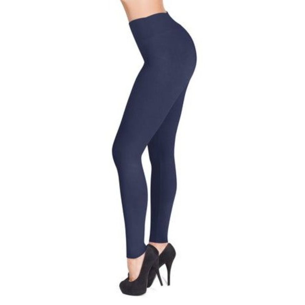 Reg One Size Women's Comfort Stretch Soft Solid Print 3" High Waist Active NAVY